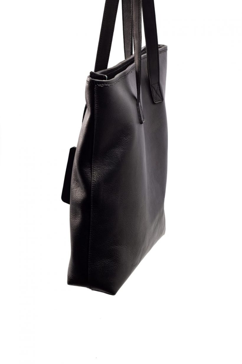 Black Leather Tote Bag | Domus Novem